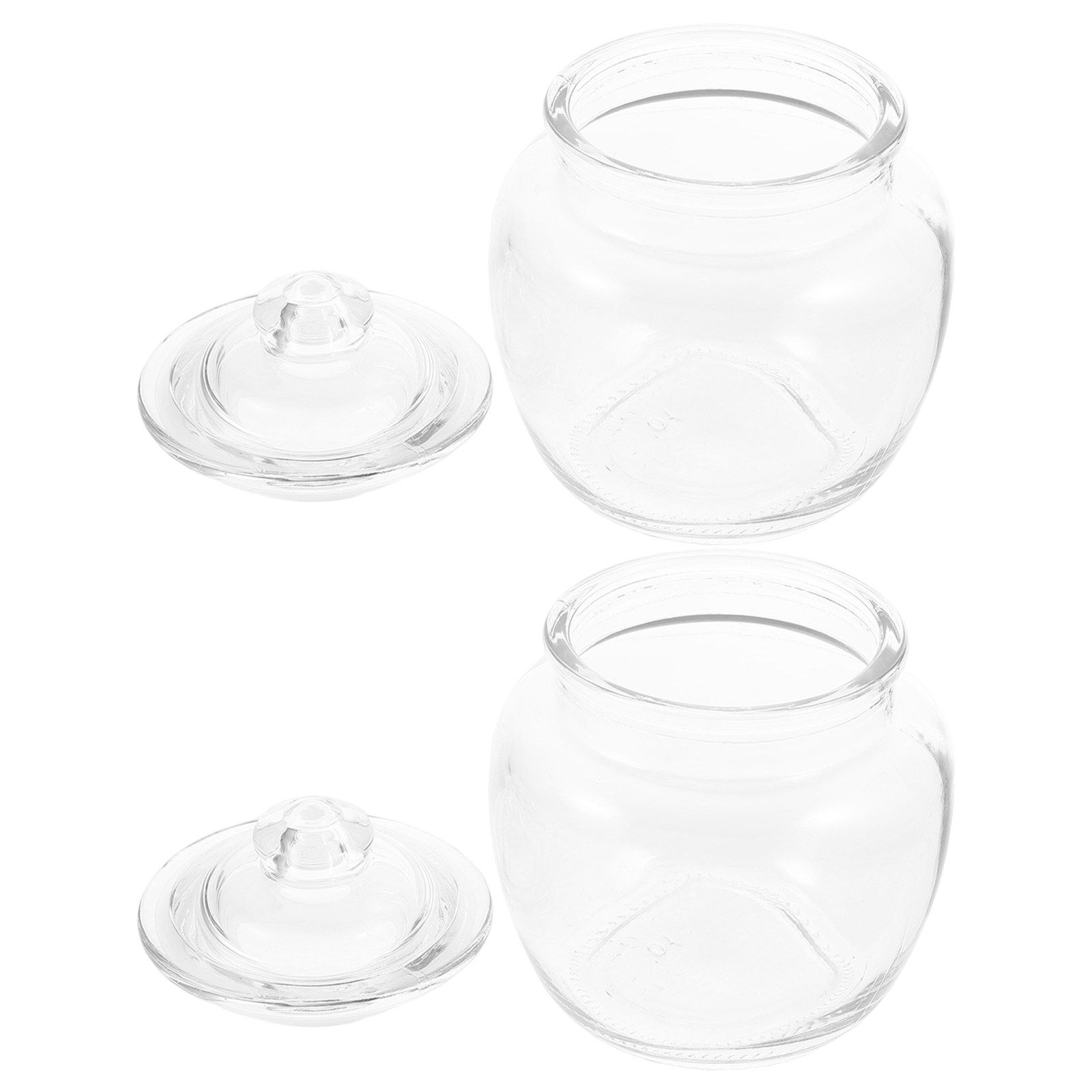 Food Storage Containers - ชุดกระปุกแก้วเก็บอาหารในครัวแบบปิดสนิท 2 ชิ้น ภาชนะใสสำหรับเก็บอาหารแห้ง ถั่ว แป้ง