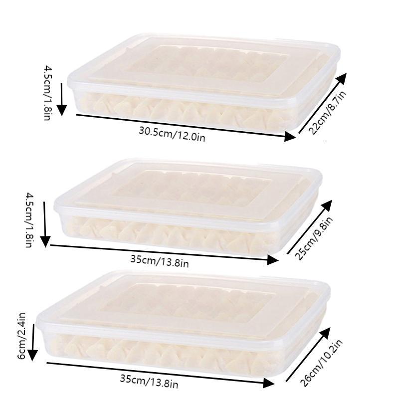 Food Storage With Dividers - กล่องเก็บของในครัวสำหรับเกี๊ยว ผลไม้ ผัก เนื้อ ขนม กล่องจัดระเบียบตู้เย็น