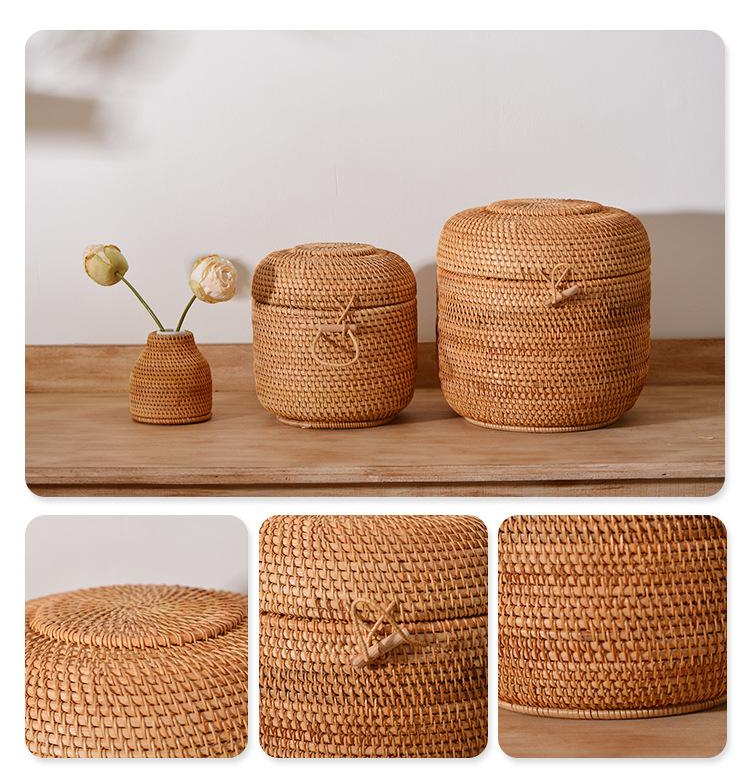 กล่องเก็บชาหวายสานมือพร้อมฝาปิ - Food Storage With Dividers บทวิจารณ์และราคา