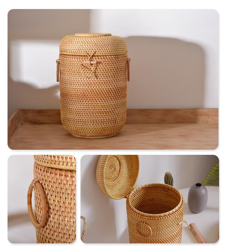 กล่องเก็บชาหวายสานมือพร้อมฝาปิ - Food Storage With Dividers บทวิจารณ์และราคา