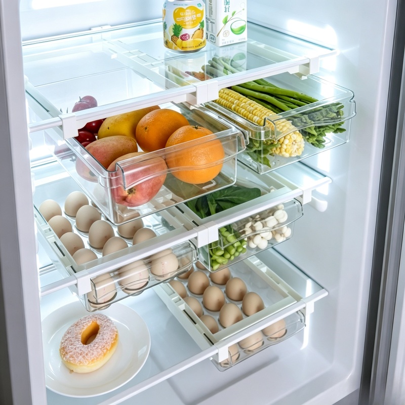 กล่องเก็บของในตู้เย็นแบบลิ้นชั - Food Storage With Dividers บทวิจารณ์และราคา